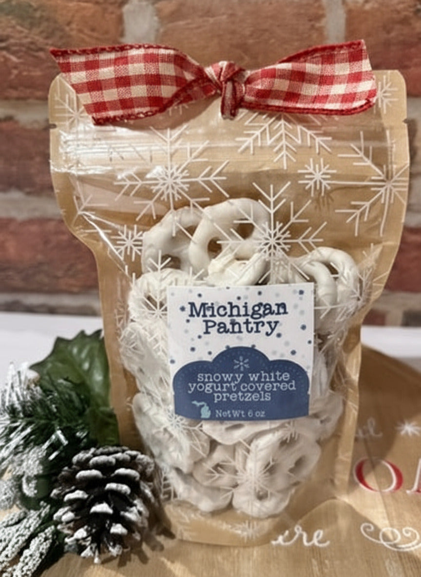 Frosty White Covered Pretzels | Michigan Made