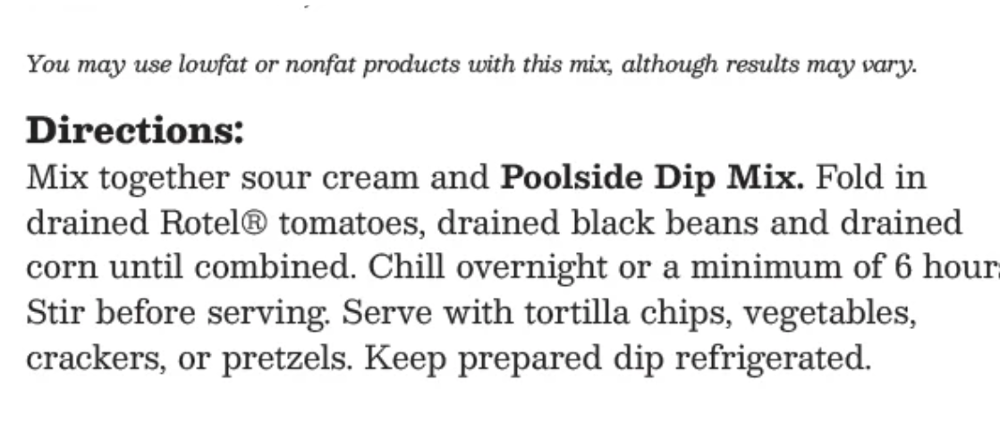 Coastal Kitchen Poolside Dip Mix