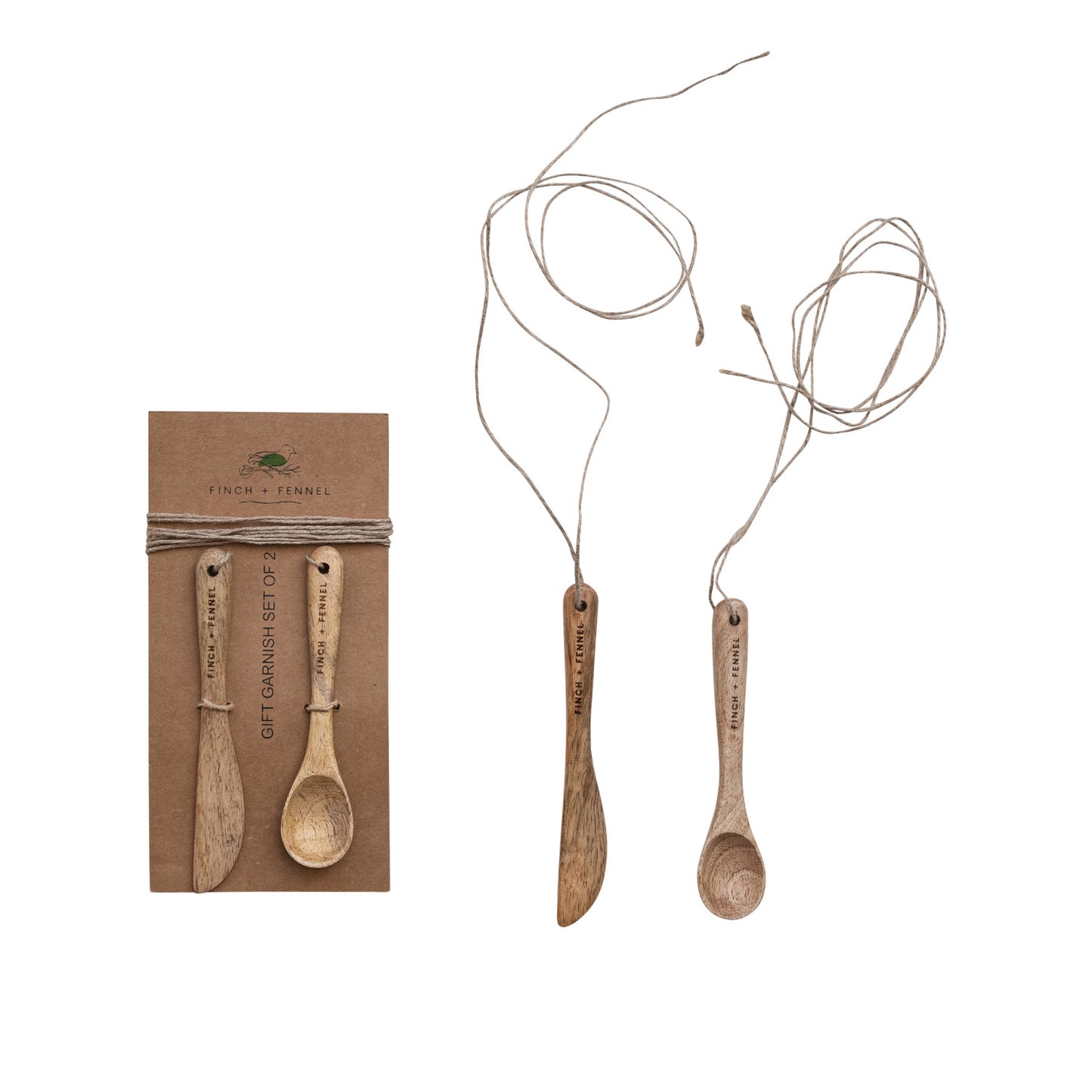 Mango Wood Spoon & Canape Knife Set