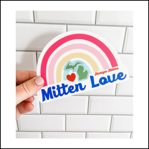 Mitten Love Michigan Decal | Rainbow