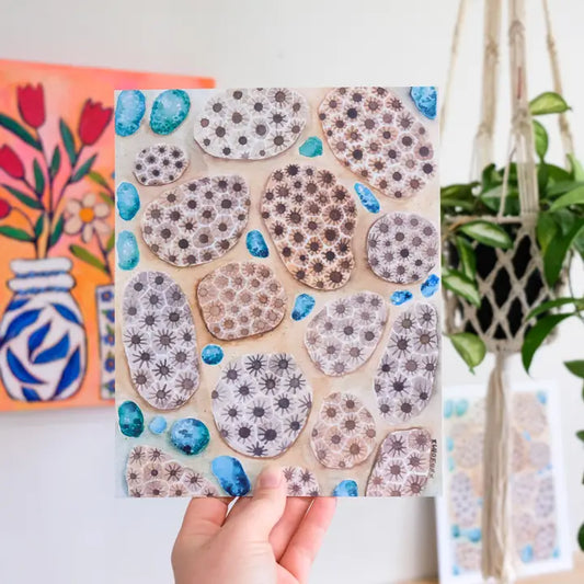 Petoskey Stones | Leland Blue Watercolor Print | Michigan