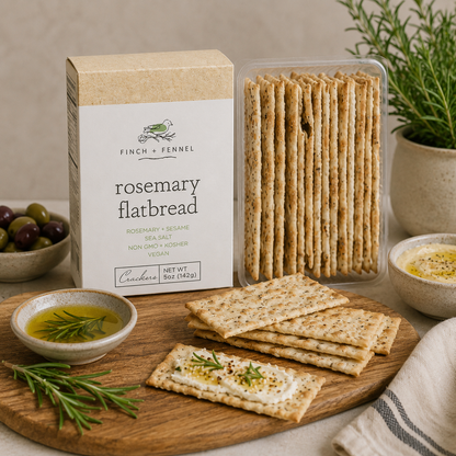Rosemary Flatbread Crackers | Finch + Fennel