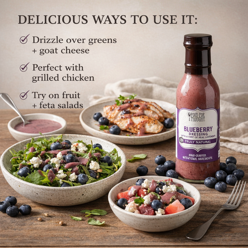 Food for Thought Blueberry Dressing with Lavender