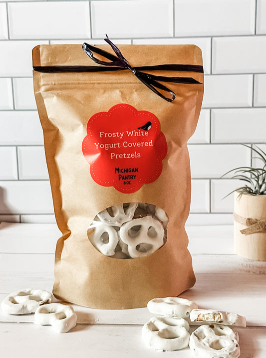 Frosty White Covered Pretzels