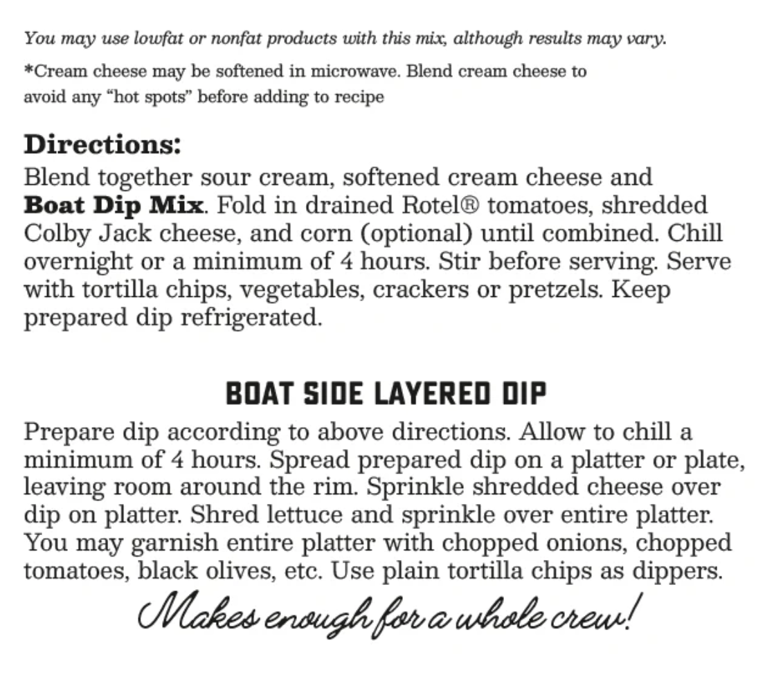 Coastal Kitchen Boat Dip Mix