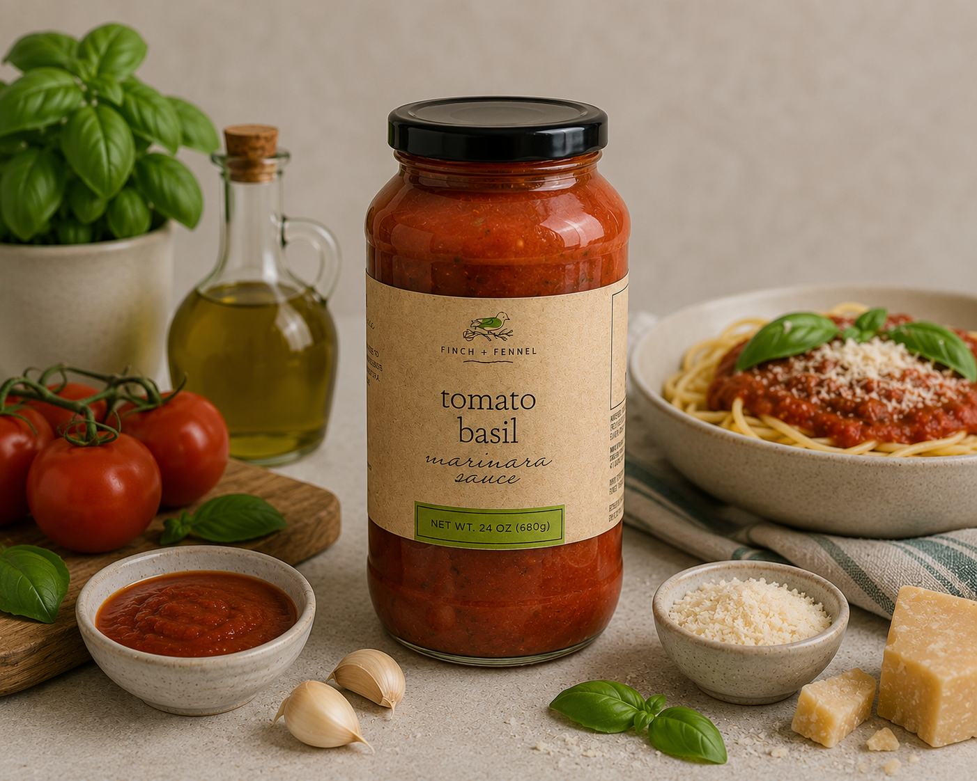 Tomato Basil Marinara Sauce  Finch + Fennel