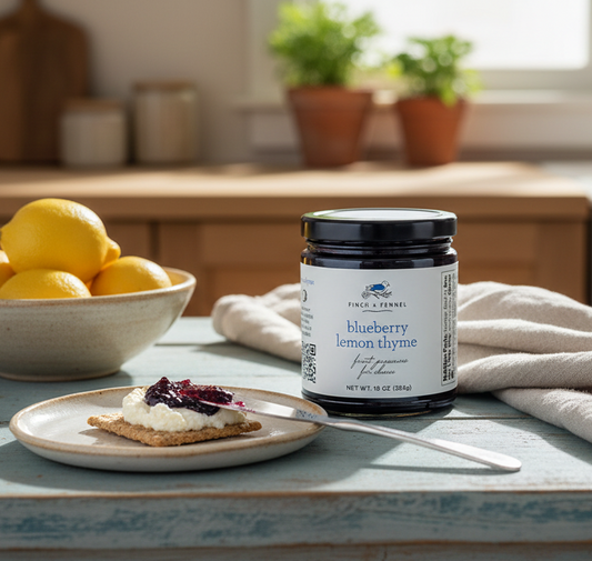 Blueberry Lemon Thyme Cheese Preserves – Gourmet Fruit Spread for Cheese Boards & Entertaining