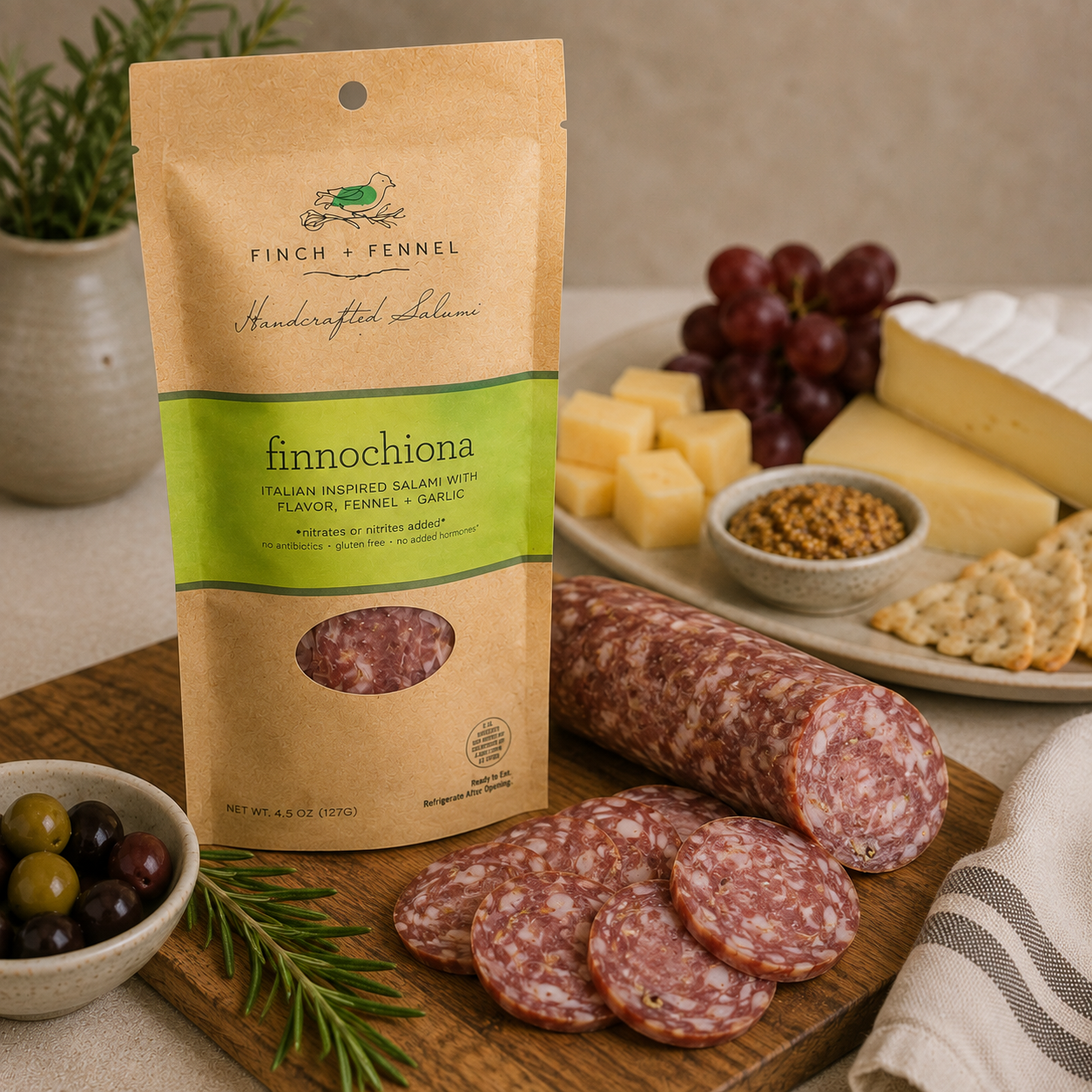 Finnochiona Salumi | Italian-Inspired Fennel & Garlic Salami | Finch + Fennel