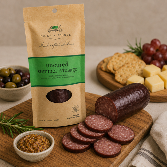 Uncured Summer Sausage | Handcrafted Salumi | Finch + Fennel