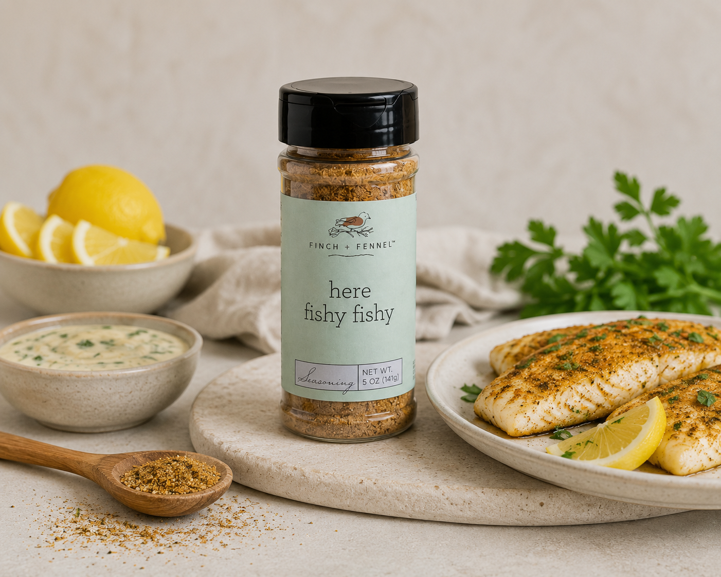 Here Fishy Fishy Seasoning  | Finch + Fennel