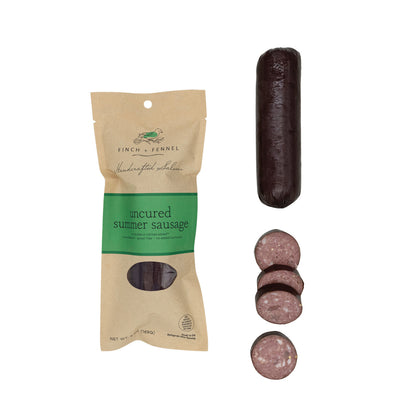 Uncured Summer Sausage | Handcrafted Salumi | Finch + Fennel
