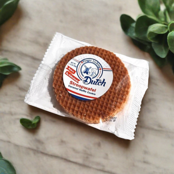 dutch stroopwafel, caramel waffle cookie