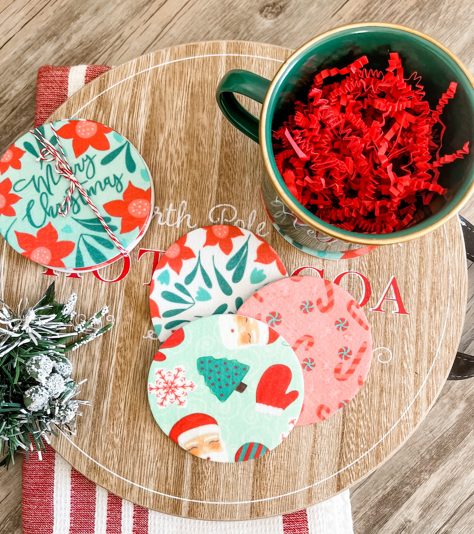 Retro Holiday Coaster Set of 4
