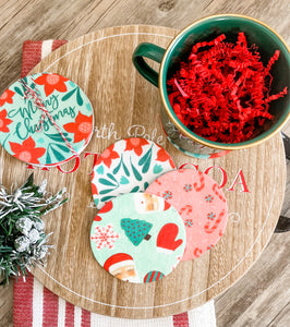 Retro Holiday Coaster Set of 4